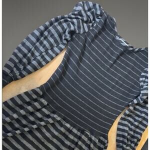 Vintage 1980s Striped Drop Waist Stretch Knit Dress - Balletcore - Soft Grunge